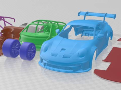 Porsche 911 GT3 Cup 2021 Printable Car 3D प्रिंट मॉडल
