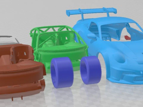Porsche 911 GT3 Cup 2021 Printable Car 3D Print Model