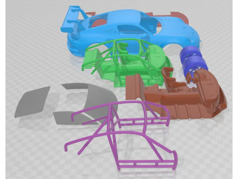 Porsche 911 GT3 Cup 2021 Printable Car 3D Print Model