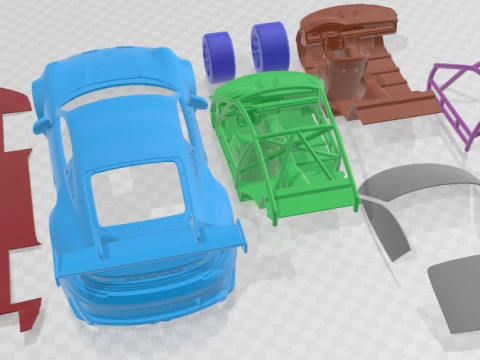 Porsche 911 GT3 Cup 2021 Printable Car 3D Print Model