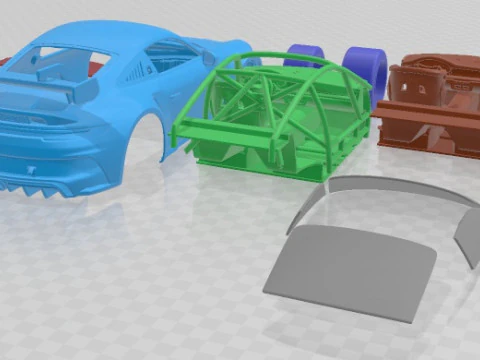 Porsche 911 GT3 Cup 2021 Printable Car 3D Print Model