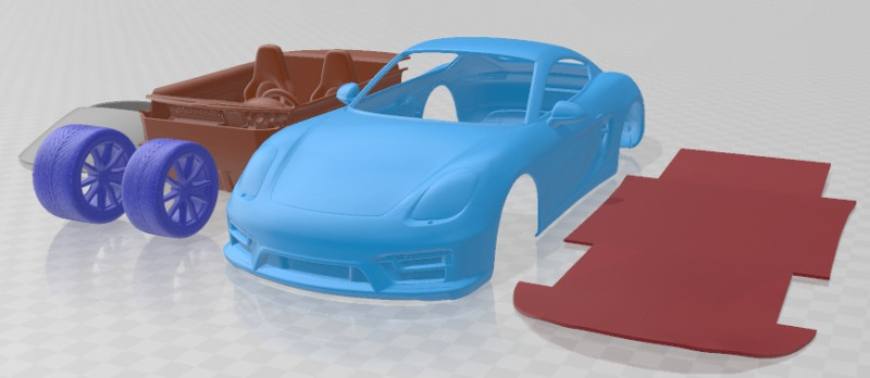 Porsche Cayman GTS 2014 Printable Car Model Cetak 3D .c4d .max .obj .3ds .fbx .stl .blend 