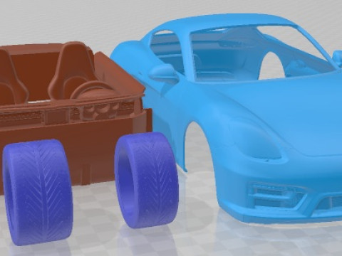 Porsche Cayman GTS 2014 Printable Car Model Cetak 3D