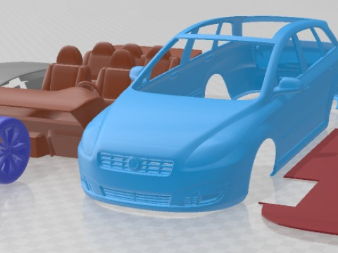 Fiat Croma 2008 Printable Car 3D प्रिंट मॉडल