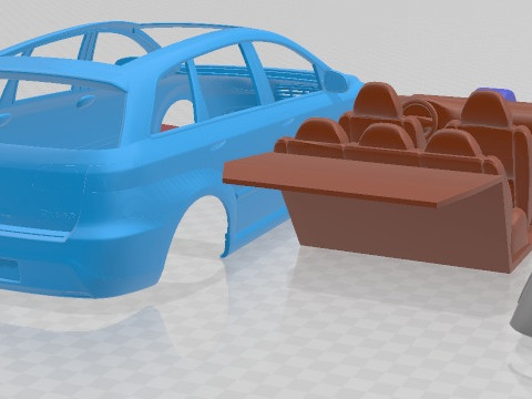 Fiat Croma 2008 Printable Car Modello di stampa 3D