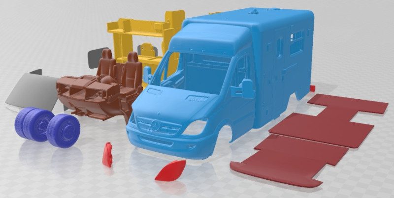 Mercedes Benz Sprinter Ambulance 2011 Printable 3D Print Model .c4d .max .obj .3ds .fbx .stl .blend