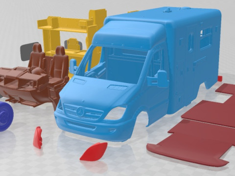 Mercedes Benz Sprinter Ambulance 2011 Printable Model Cetak 3D