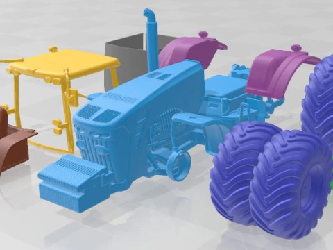 Ruote gemellate del trattore John Deere 8530 stampabile Modello di stampa 3D