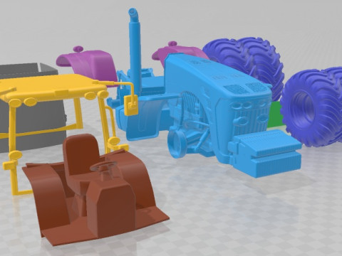 John Deere 8530 Tractor Twin Wheels Printable Modelo de Impressão 3D