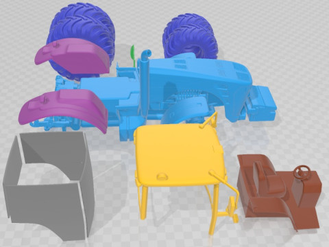 John Deere 8530 Tractor Twin Wheels Printable Modelo de Impressão 3D
