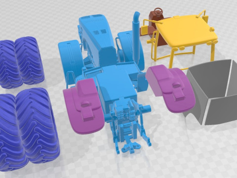 John Deere 8530 Tractor Twin Wheels Printable Modelo de Impressão 3D