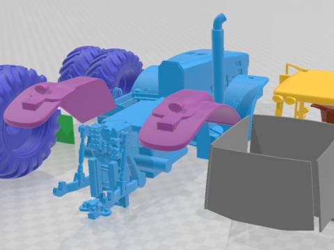 John Deere 8530 Tractor Twin Wheels Printable Modelo de Impressão 3D
