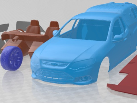 Falcon FG UTE XR6 Police 2011 Printable Car Model Cetak 3D