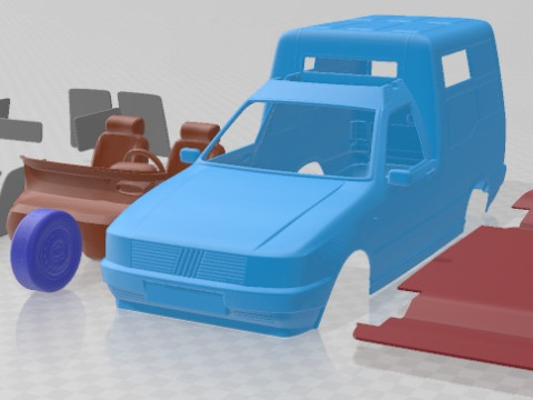 Fiat Fiorino Panel Van 1988 Printable Model Cetak 3D