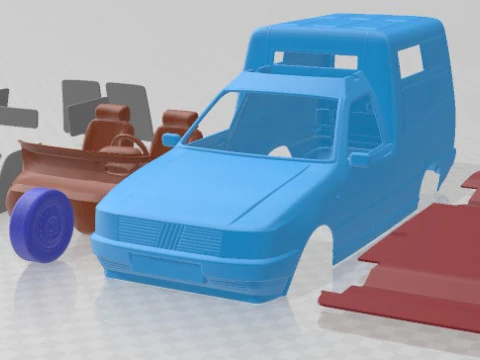 Fiat Fiorino Panel Van 1988 Printable 3D Print Model