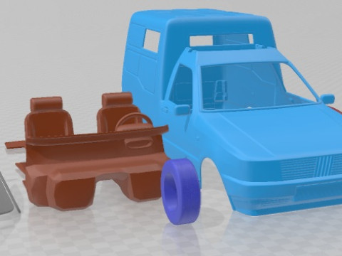 Fiat Fiorino Panel Van 1988 Printable Modèles 3D en vedette