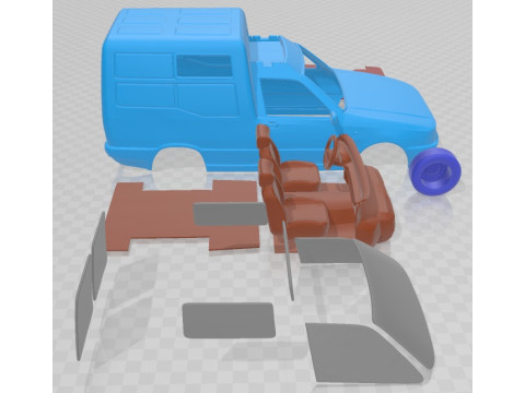 Fiat Fiorino Panel Van 1988 Printable Modèles 3D en vedette