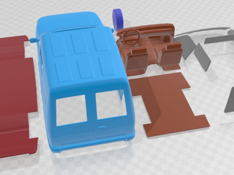 Fiat Fiorino Panel Van 1988 Printable Modèles 3D en vedette