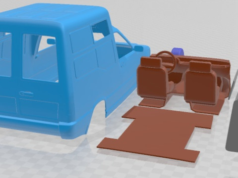 Fiat Fiorino Panel Van 1988 Printable Modèles 3D en vedette