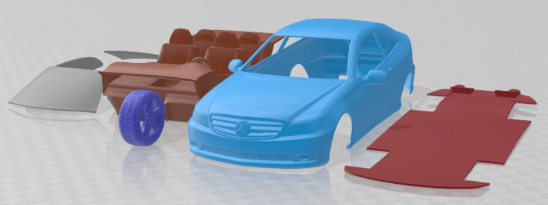 Mercedes Benz CLC 2008 Printable Car Modèles 3D en vedette .c4d .max .obj .3ds .fbx .stl .blend