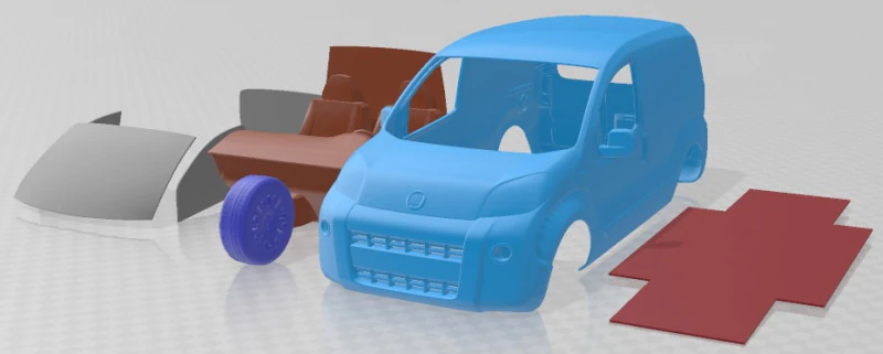 Fiat Fiorino 2008 Printable Van 3D Print Model .c4d .max .obj .3ds .fbx .stl .blend 