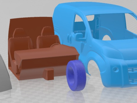 Fiat Fiorino 2008 Printable Van 3D Print Model