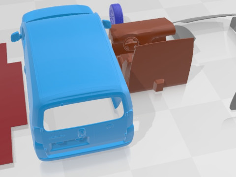 Fiat Fiorino 2008 Printable Van 3D Print Model