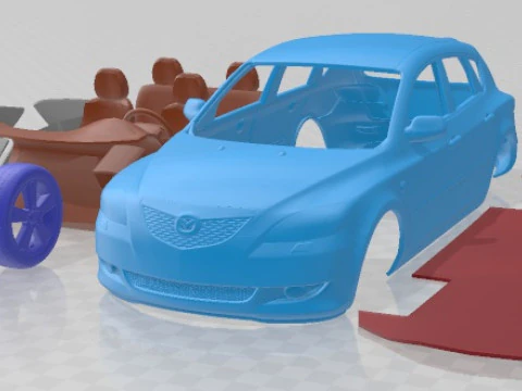 Samochód do wydrukowania Mazda 3 Hatchback 2003 Model do druku 3D