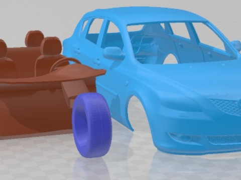 Mazda 3 Hatchback 2003 Printable Car Modelo de impresión 3D