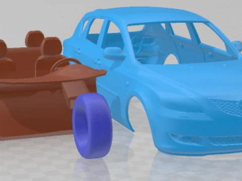 Mazda 3 Hatchback 2003 Printable Car 3D Print Model