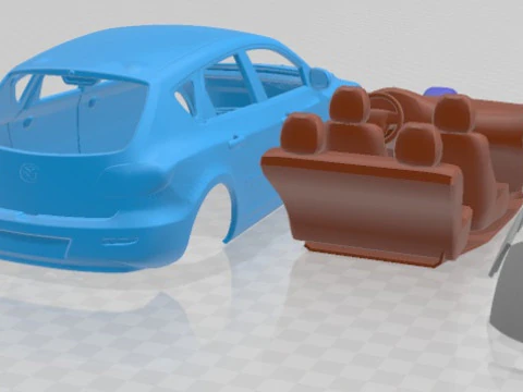 Mazda 3 Hatchback 2003 Printable Car 3D Print Model