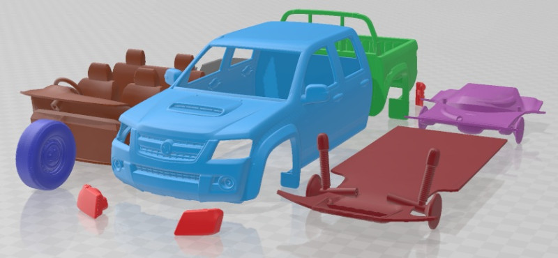 Holden Colorado CrewCab LX 2008 Printable Car Modelo de Impressão 3D .c4d .max .obj .3ds .fbx .stl .blend 