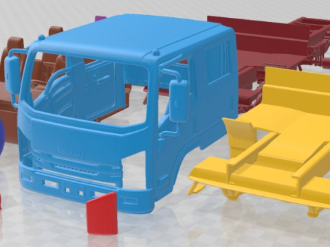 Isuzu NPS 300 CrewCab Chassis Truck 2015 Printable Modelo de Impressão 3D