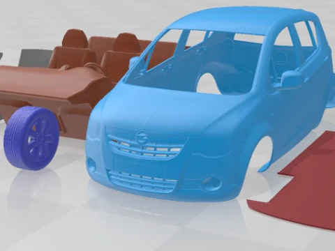 Voiture imprimable Opel Agila 2009 Modèles 3D en vedette