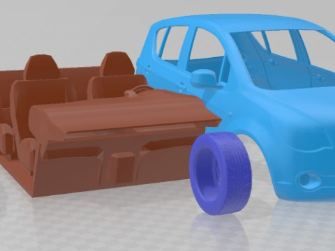 Opel Agila 2009 Printable Car Model Cetak 3D