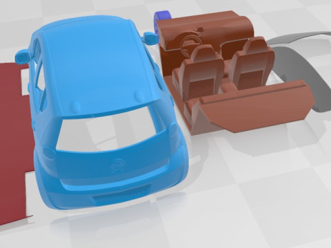 Opel Agila 2009 Printable Car Model Cetak 3D