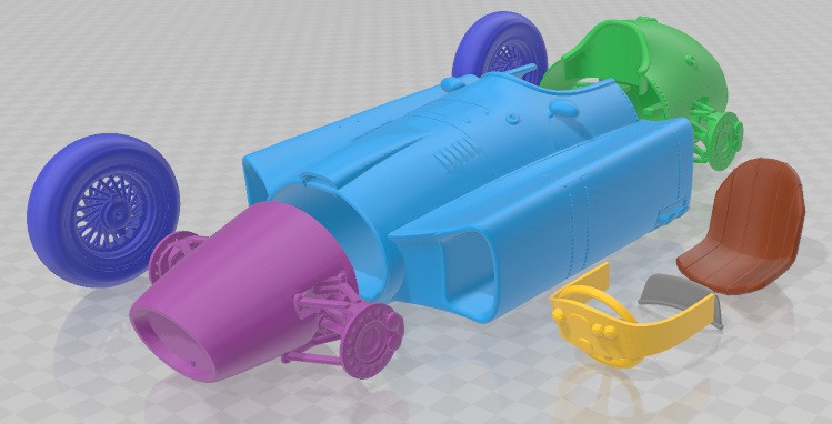 Ferrari D50 1956 Printable Car 3D 打印模型 .c4d .max .obj .3ds .fbx .stl .blend