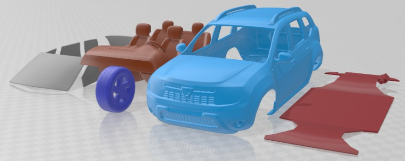 Dacia Duster 2011 Printable Car Model Cetak 3D .c4d .max .obj .3ds .fbx .stl .blend