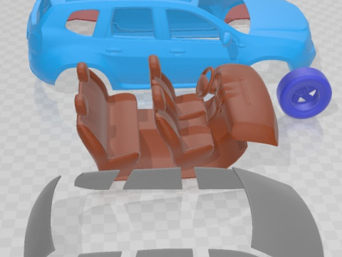 Dacia Duster 2011 Printable Car Model Cetak 3D