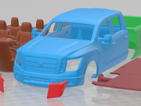 Nissan Titan XD Pro 4x 2016 Printable Car Modelo de Impressão 3D