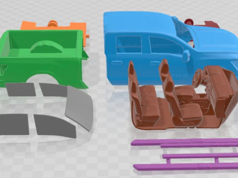 Carro imprim&iacute;vel Nissan Titan XD Pro 4x 2016 Modelo de Impressão 3D