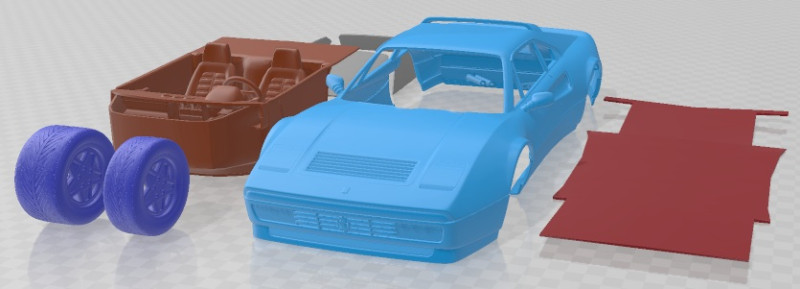 Ferrari 328 GTB 1985 Printable Car 3D 打印模型 .c4d .max .obj .3ds .fbx .stl .blend