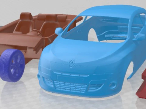 Renault Megane Coupe 2009 Printable Car 3D Print Model