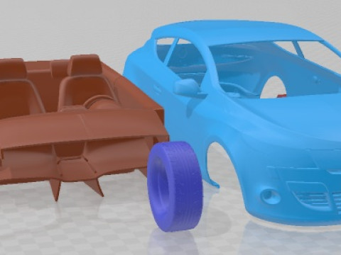 Renault Megane Coupe 2009 Printable Car 3D Print Model