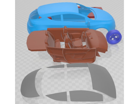 Renault Megane Coupe 2009 Printable Car 3D Print Model