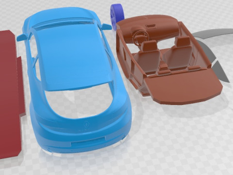Renault Megane Coupe 2009 Printable Car 3D Print Model