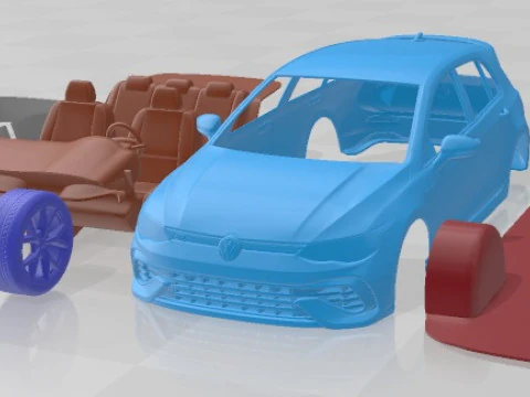 Volkswagen Golf 8 R 2022 Voiture imprimable Modèles 3D en vedette
