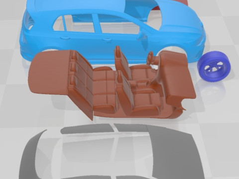 Volkswagen Golf 8 R 2022 Printable Car 3D Print Model