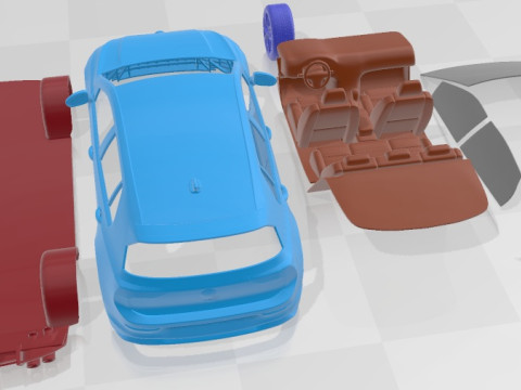 Volkswagen Golf 8 R 2022 Printable Car 3D Print Model