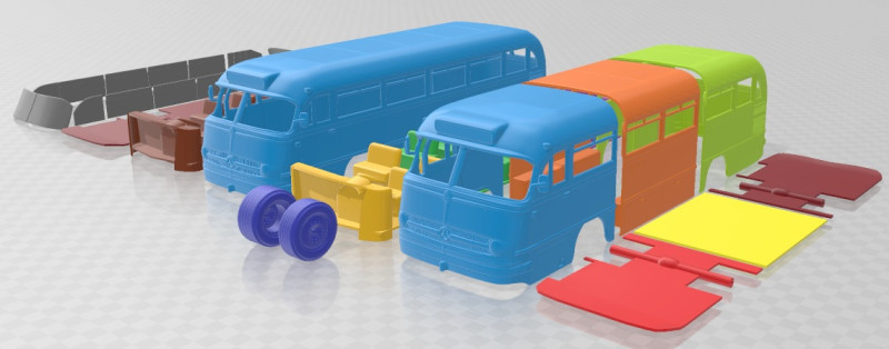 Mercedes Benz O 321 H Bus 1954 Printable 3D Print Model .c4d .max .obj .3ds .fbx .stl .blend 
